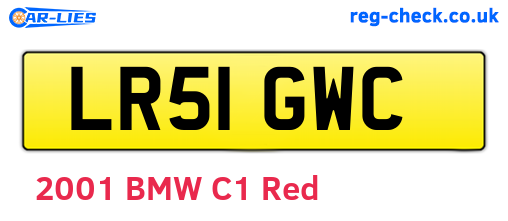 LR51GWC are the vehicle registration plates.
