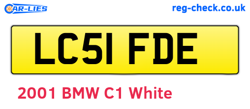 LC51FDE are the vehicle registration plates.