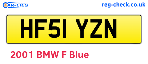 HF51YZN are the vehicle registration plates.