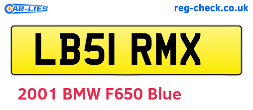 LB51RMX are the vehicle registration plates.