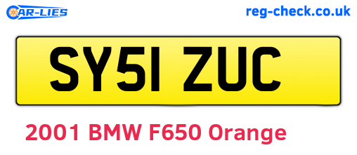 SY51ZUC are the vehicle registration plates.