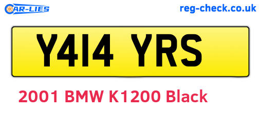 Y414YRS are the vehicle registration plates.