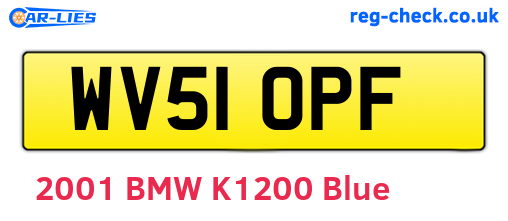 WV51OPF are the vehicle registration plates.