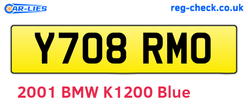Y708RMO are the vehicle registration plates.