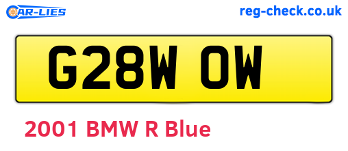 G28WOW are the vehicle registration plates.