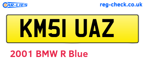 KM51UAZ are the vehicle registration plates.