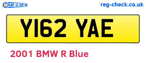Y162YAE are the vehicle registration plates.
