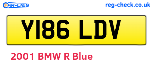 Y186LDV are the vehicle registration plates.