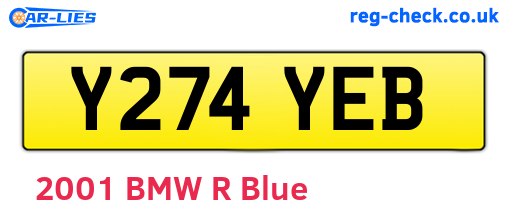 Y274YEB are the vehicle registration plates.