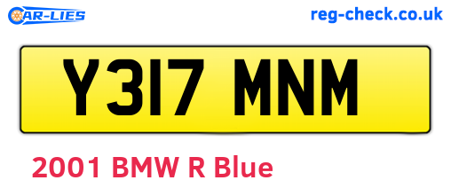 Y317MNM are the vehicle registration plates.