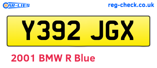 Y392JGX are the vehicle registration plates.
