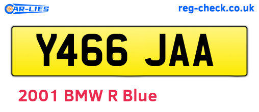 Y466JAA are the vehicle registration plates.