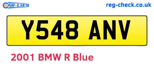 Y548ANV are the vehicle registration plates.