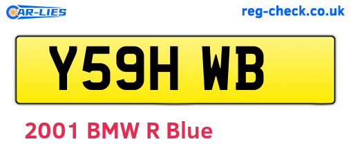 Y59HWB are the vehicle registration plates.