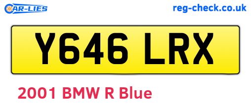 Y646LRX are the vehicle registration plates.