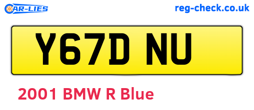 Y67DNU are the vehicle registration plates.