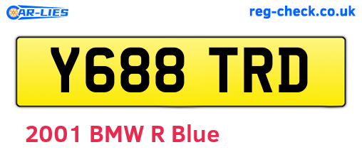 Y688TRD are the vehicle registration plates.