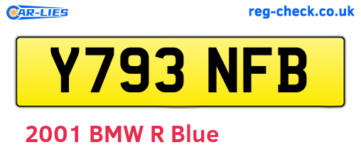 Y793NFB are the vehicle registration plates.