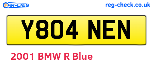 Y804NEN are the vehicle registration plates.