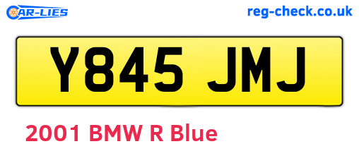 Y845JMJ are the vehicle registration plates.
