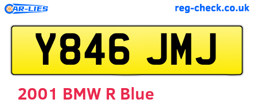 Y846JMJ are the vehicle registration plates.