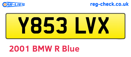Y853LVX are the vehicle registration plates.