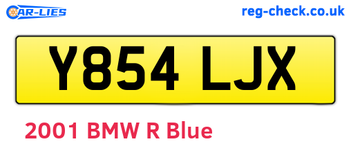 Y854LJX are the vehicle registration plates.