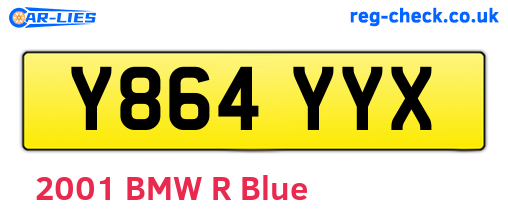 Y864YYX are the vehicle registration plates.