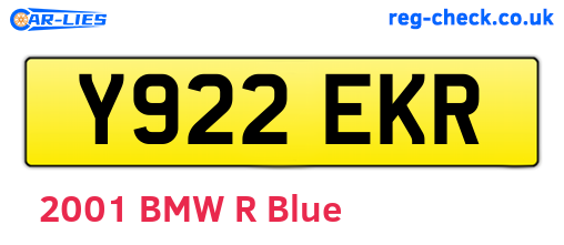 Y922EKR are the vehicle registration plates.