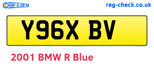 Y96XBV are the vehicle registration plates.