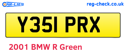 Y351PRX are the vehicle registration plates.