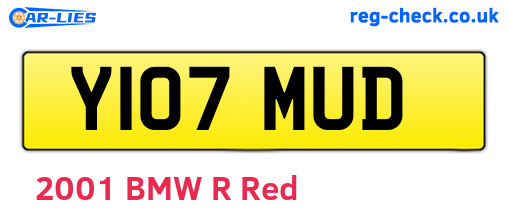 Y107MUD are the vehicle registration plates.