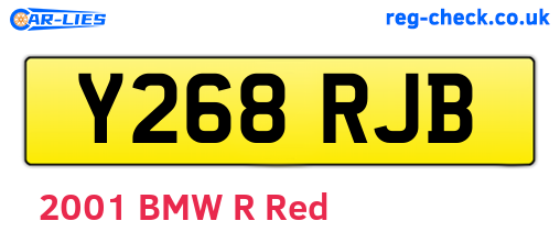 Y268RJB are the vehicle registration plates.