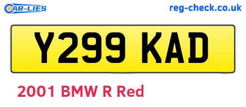 Y299KAD are the vehicle registration plates.