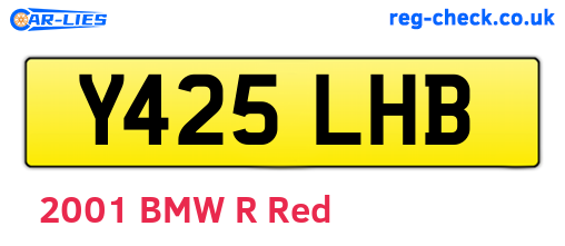 Y425LHB are the vehicle registration plates.