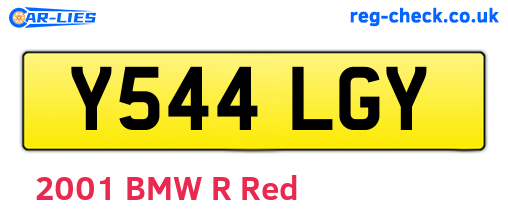 Y544LGY are the vehicle registration plates.