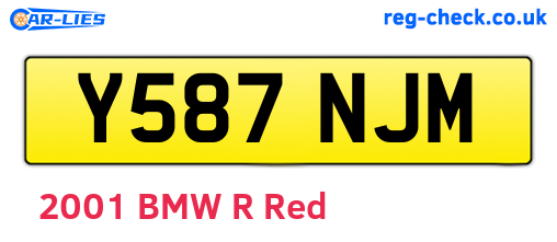 Y587NJM are the vehicle registration plates.