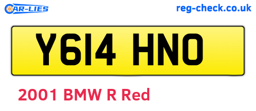 Y614HNO are the vehicle registration plates.