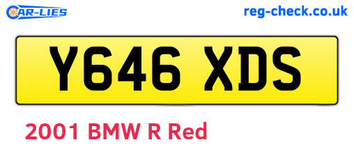 Y646XDS are the vehicle registration plates.