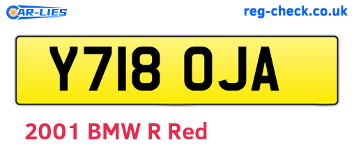 Y718OJA are the vehicle registration plates.