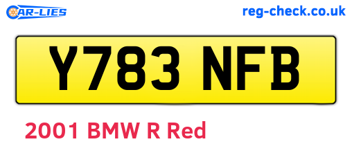 Y783NFB are the vehicle registration plates.