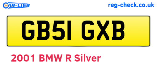 GB51GXB are the vehicle registration plates.