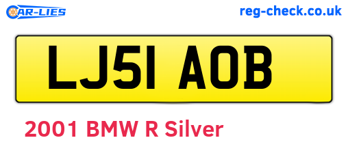 LJ51AOB are the vehicle registration plates.