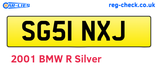 SG51NXJ are the vehicle registration plates.