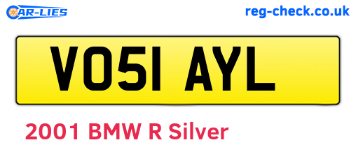 VO51AYL are the vehicle registration plates.