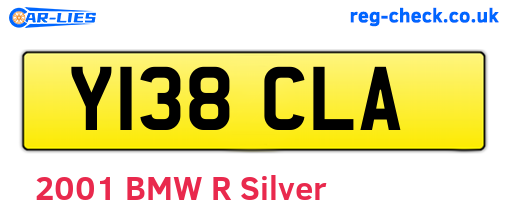 Y138CLA are the vehicle registration plates.