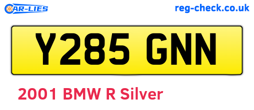 Y285GNN are the vehicle registration plates.