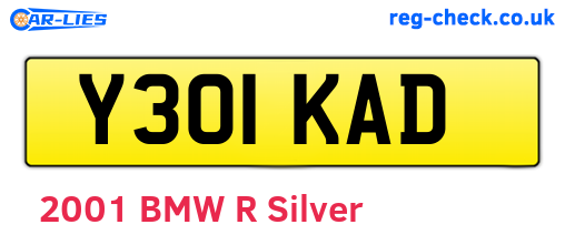 Y301KAD are the vehicle registration plates.