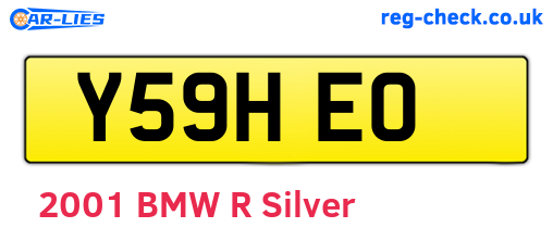 Y59HEO are the vehicle registration plates.