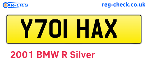 Y701HAX are the vehicle registration plates.